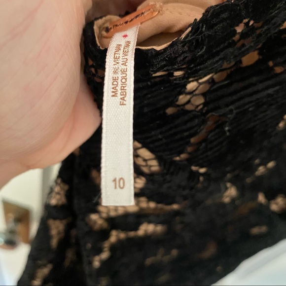NWOT Free People Dangerous Lace Black Mini Dress Size 10 - Picture 3 of 5